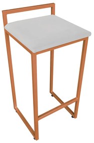 Banqueta Alta Lavínia Suede Cinza Base Cobre D'Rossi