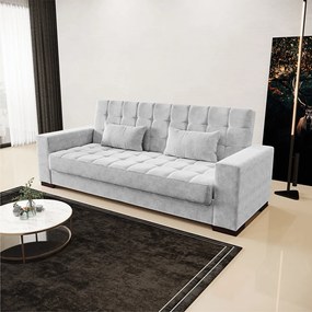 Sofá Cama Casal 3 Lugares 210cm Lisboa Suede  D03 - D'Rossi - Cinza