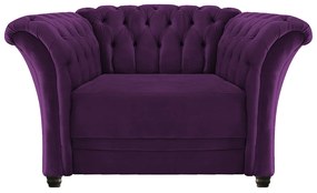 Poltrona Decorativa Chesterfield Sofia Suede Roxo - ADJ Decor