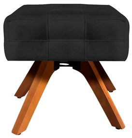Puff Banqueta Decorativo Giratório MM30 Elisa Suede D03 - D'Rossi - Preto