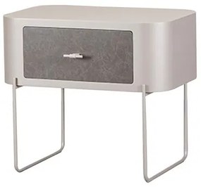 Mesa Cabeceira Munich Aluminium Gaveta Mescla Cinza - 77912 Sun House