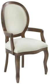 Cadeira de Jantar Medalhão Lisa com Braço Liso - Wood Prime 41233