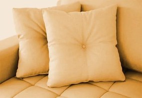 Almofada Com Botão Futon Capitonê Tecido Suede (Preto, Preto, Lisa)