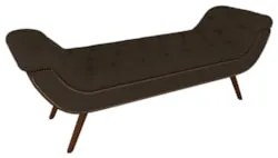 Puff Recamier Calçadeira 140cm Pés Palito Madeira Vêneto Z37 Veludo Ma