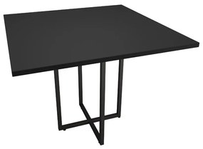 Mesa de Jantar 04 Lugares Jade 90 cm Preto Base Metálica Industrial Preto - D'Rossi