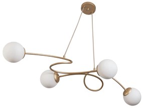 Pendente Tie 86,7X42X18,3Cm 4Xg9 Globo Ø12Cm - Usina 25100/90 (BT - Branco Texturizado, FOSCO)
