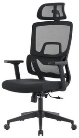 Cadeira Chelsea Presidente Tela Preta Base de Nylon com Rodizio - 76618 Sun House