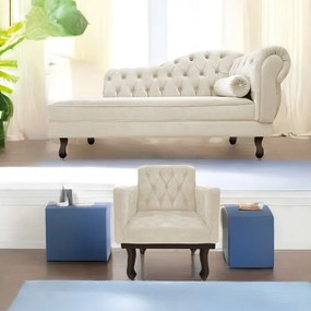Kit Diva Recamier Diana 140cm Lado Esquerdo e 01 Poltrona Classic Suede - ADJ Decor