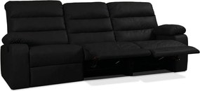 Sofá 3 Lugares Reclinável Retrátil 183cm Naaman Sintético PU Preto K01 - D'Rossi