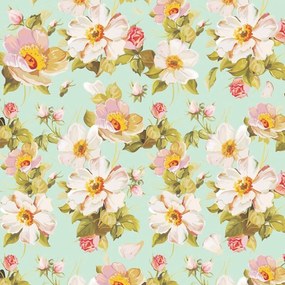 Papel de Parede Floral Verde