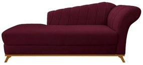 Recamier Vanessa 140cm Lado Esquerdo Suede Bordô - ADJ Decor