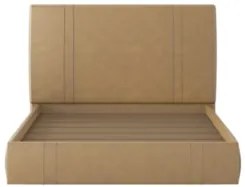 Cama Casal Flutuante Com Cabeceira 140cm Lyra Sintético Bege S05 - Mpo