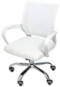 Cadeira Office Osorno Tela Mesh Branca com Base Rodizio Cromada - 47407 Sun House