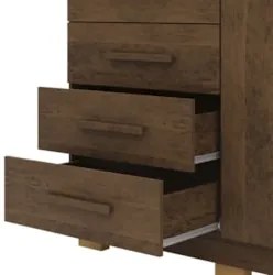 Cômoda Quarto Sapateira 2 Portas 4 Gavetas Lírio Imbuia V02 - Mpozenat
