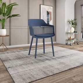 Cadeira Decorativa Para Sala de Estar Sócrates Azul Marinho G56 - Gran Belo