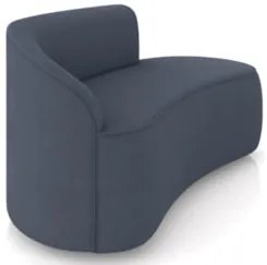 Sofá 2 Lugares 140cm Wendi e Poltrona Steve Suede Azul Marinho I01  -