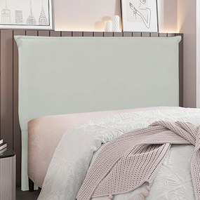 Cabeceira Decorativa Casal 1,40M Trento Veludo Prata G63 - Gran Belo