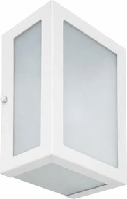 Arandela Retangular Aluminio Vidro Ip54 Verti - BRANCO
