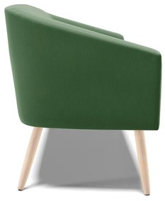 Namoradeira 02 Lugares Stella Suede Verde Pés Palito Natural - D'Rossi