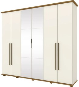 Roupeiro Guarda Roupa Casal 6 Portas Espelho 6 Gavetas Henn