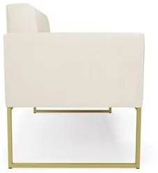 Sofá Namoradeira Base Industrial Dourado Ana Sintético Bege - Ibiza