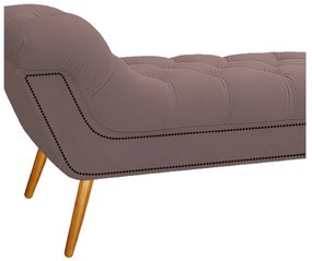 Calçadeira Estofada Veneza 160 cm Queen Size Linho Rosê - ADJ Decor