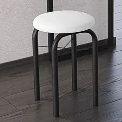 Kit 8 Banquetas Baixas para Cozinha em Aço Manu Sintético I01 Preto/Br