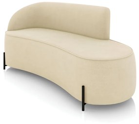 Sofá 3 Lugares Orgânico 180cm Pé Ferro Preto Morgan Suede D03 - D'Rossi - Bege