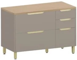 Balcão de Cozinha Com Tampo 120cm Marina Cinammon/Freijó L01 - Mpozena