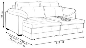 Sofá Retrátil 2 Lugares Bipartido Sala de Estar Piece 175cm Couro Branco - Gran Belo