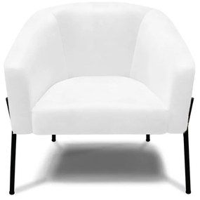 Poltrona Decorativa Pé de Ferro Preto Kit 2 Stella Sintético PU D03 - D'Rossi - Branco