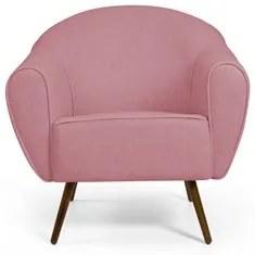 Poltrona Decorativa Sala de Estar Nina Pés Palito Madeira C-105 Linho