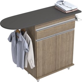 Tábua de Passar com Balcão 02 Portas Alice Castanho 119 cm L06 - D'Rossi