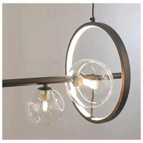 Pendente Versus 30X28X90Cm Metal Preto E Vidro Transparente 07Xg9 + Le...
