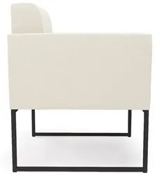Poltrona Base Industrial Preto Kit 2 Ana Veludo Bege - Ibiza