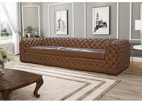 Sofá 3 Lugares Astúria 240cm Couro Mel G58 - Gran Belo