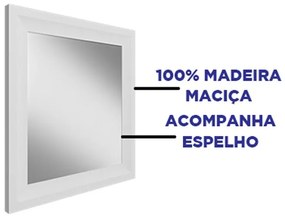 Espelho Para Banheiro Classe Madeira Sobrepor - Branco