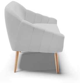 Namoradeira 02 Lugares Giovana Suede Pés Palito Natural - D'Rossi - Cinza