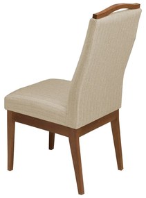 Conjunto 2 Cadeiras Sala de Jantar Lara Linho/Poliester Bege