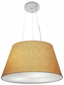 Lustre Pendente Cone Md-4141 Cúpula em Tecido 30/50x35cm Palha - Bivolt