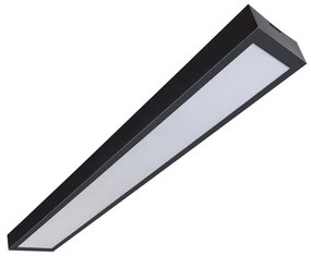 Plafon Led De Sobrepor Retangular Preto 54W Valencia - LED BRANCO FRIO (6500K)