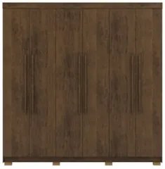Guarda Roupa Casal 218cm 6 Portas Bolty Imbuia Rústico V02  - Mpozenat