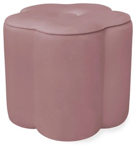 Puff Decorativo Flor Veludo - Rosê