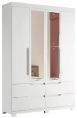Guarda Roupa Solteiro 160cm com Espelho Doble Branco - Albatroz
