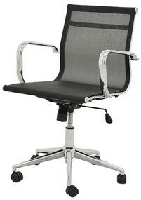 Cadeira Sevilha Eames Baixa Cromada Tela Preta - 38053 Sun House
