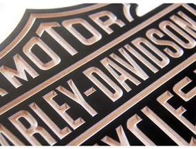 Placa Decorativa Harley-Davidson Cycles Entalhe Em Mdf Preto