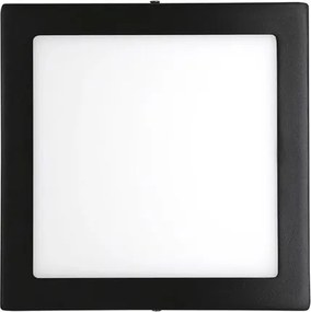 Plafon Led De Sobrepor Quadrado Preto 24W 6000K Moldura