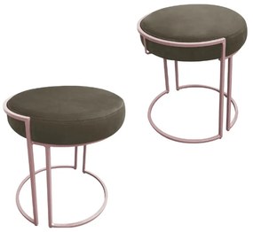 KIT 02 PUFF LOVE SUEDE BASE ROSE DROSSI - Marrom Rato