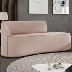 Sofá 3 Lugares Para Sala 180cm Orgânico Wendi Veludo Rose I01 - Mpoze