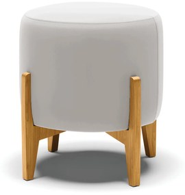 Poltrona com Puff Base de Madeira Stella Veludo D03 - D'Rossi - Cinza